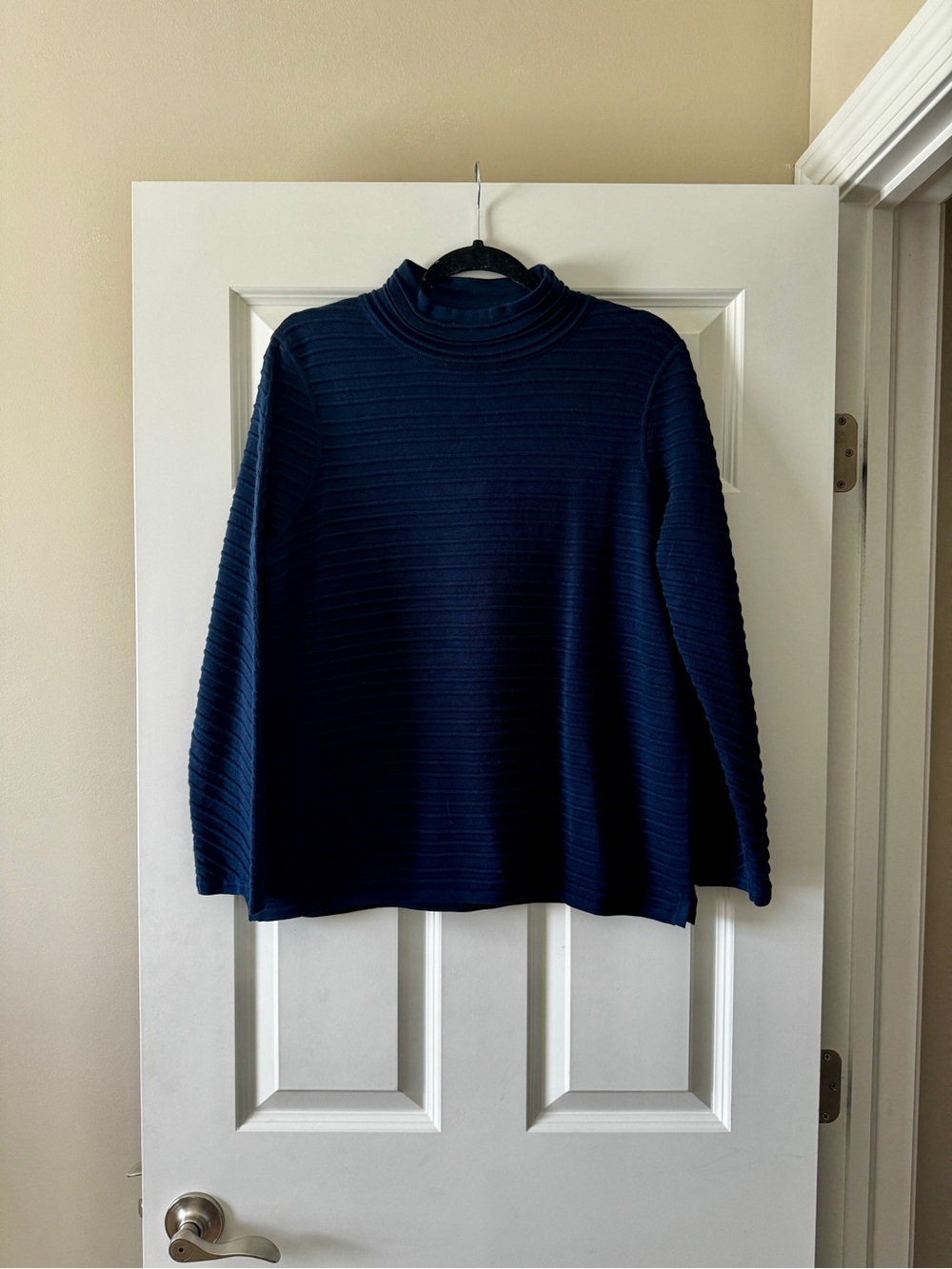 Belford Navy Ribbed Turtleneck Sweater 100% Cotton L